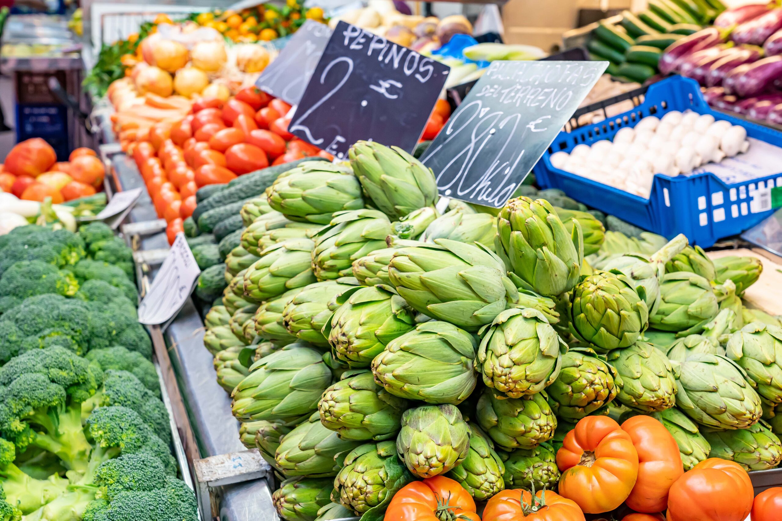 Verse groenten in Mercado Central in Valencia