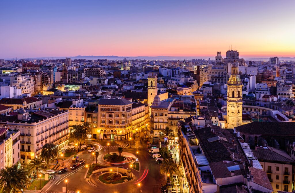 Mooie luchtfoto van de stad Valencia